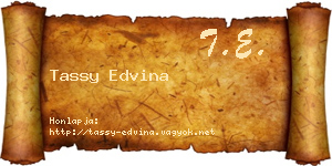 Tassy Edvina névjegykártya